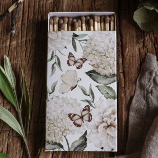 Majas Tändsticksask Hortensia & fjärilar